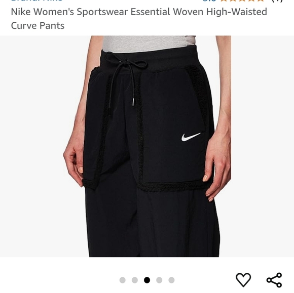 NIKE Women's Sportswear Essential Woven High-Waisted Curve Pants. Tan/cream. XS - Picture 4 of 14